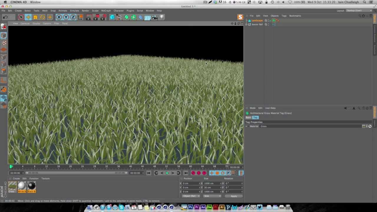 Create a Grass Wave Animation in Cinema 4D Part 1 (A Cinema 4D Tutorial