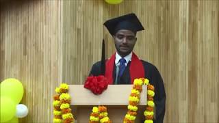 Speech By Mr. Nagraj R (MBA Batch 2015-17 Student) at Convocation Ceremony - 2017