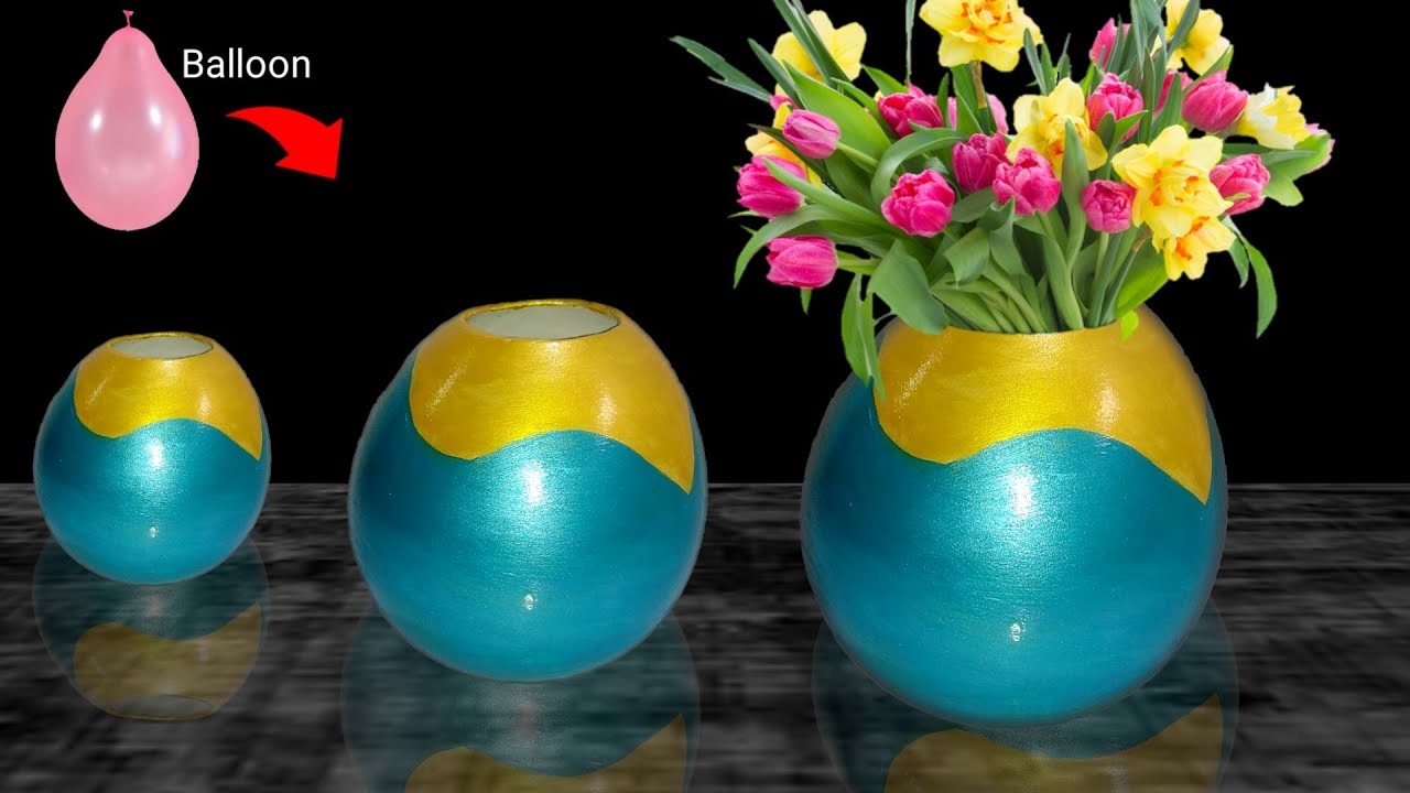 Easy flower pot making with cement // White Cement Craft Ideas