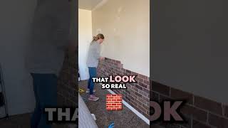 DIY Indoor Faux Brick Accent Wall