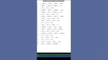 Balancing Equations of worksheet #neet2023 #short video