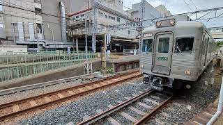 南海高野線 堺東駅 6000系(6907編成[ステンレス無塗装])試運転発車