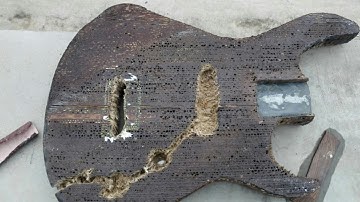 Buiding a Cardboard Electric Guitar(Part 3/5)Drilling and forming the body