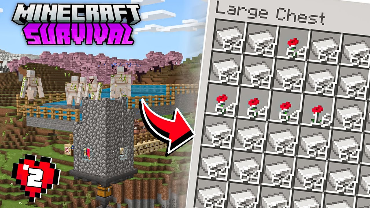 Make a easy iron farm in minecraft pe survival series Ep- 2 - YouTube
