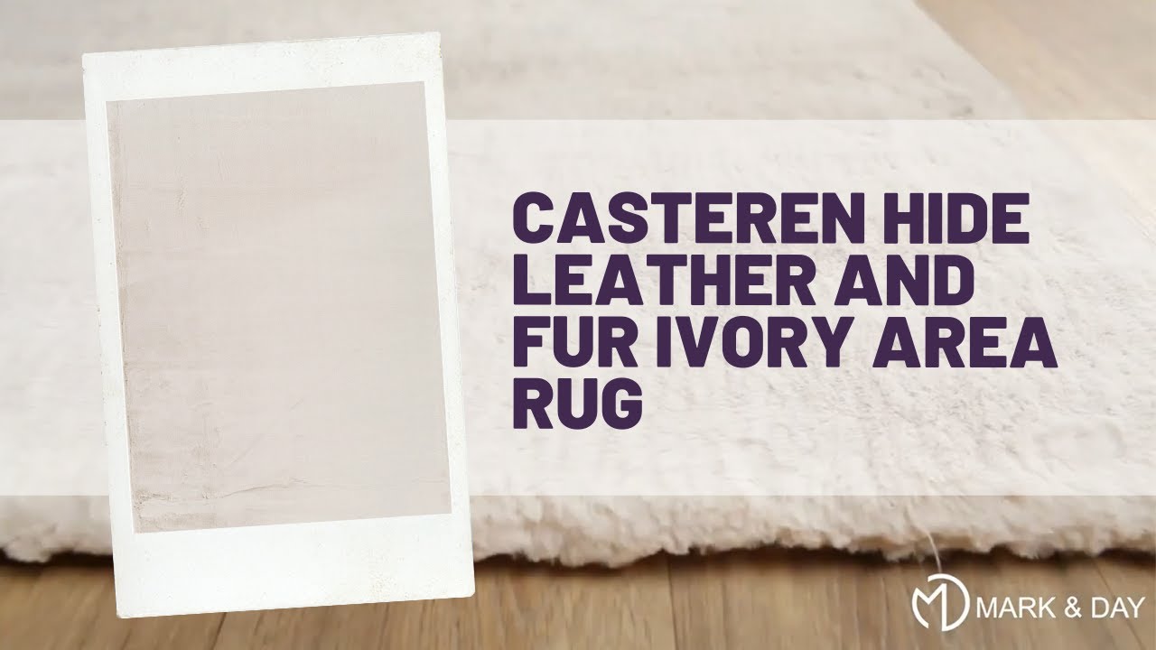 Casteren Hide Leather and Fur Ivory Area Rug