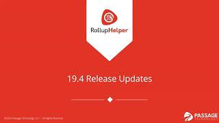 Rollup Helper v19.4 Updates