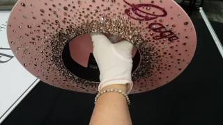 Kin/K hat for Lady Gaga made with crystals from Swarovski by CrystalNinja