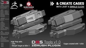 ZBRUSH to SUBSTANCE PAINTER - How to create Cages & Bake Normal Maps with the DRS Tools plugin - 3/6