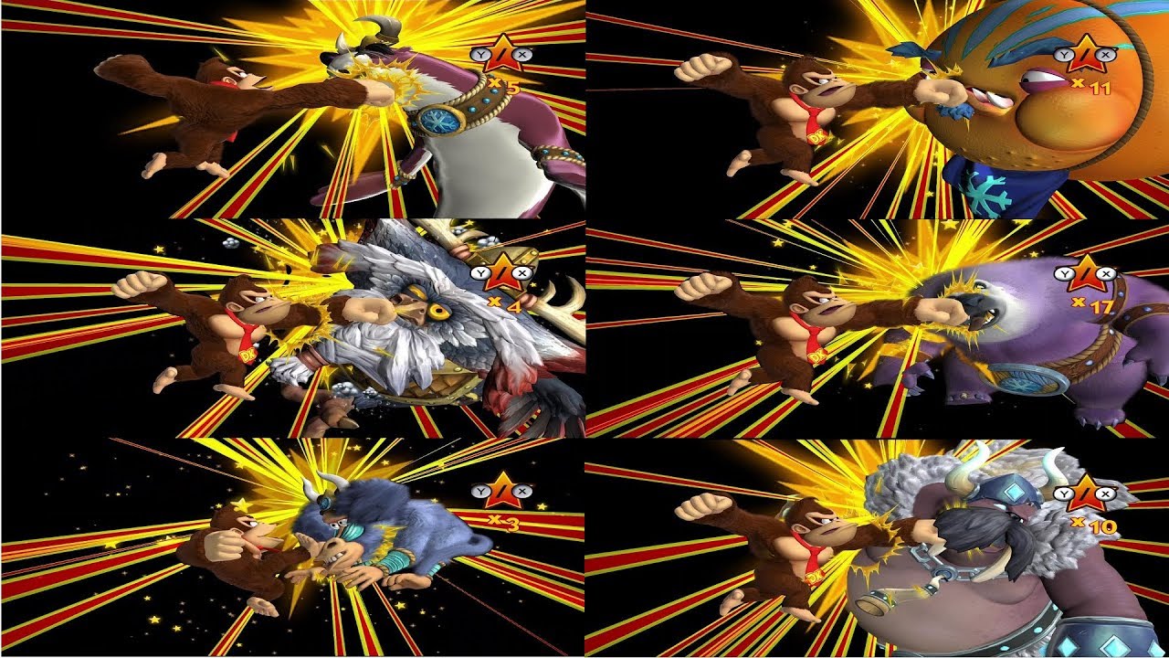 Donkey Kong vs the Snowmads Bosses