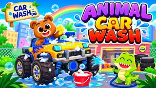 Animal Car Wash Game 🚗🧼 Funny Cartoon Animals Wash a Monster Truck! | Zunivo Play screenshot 1