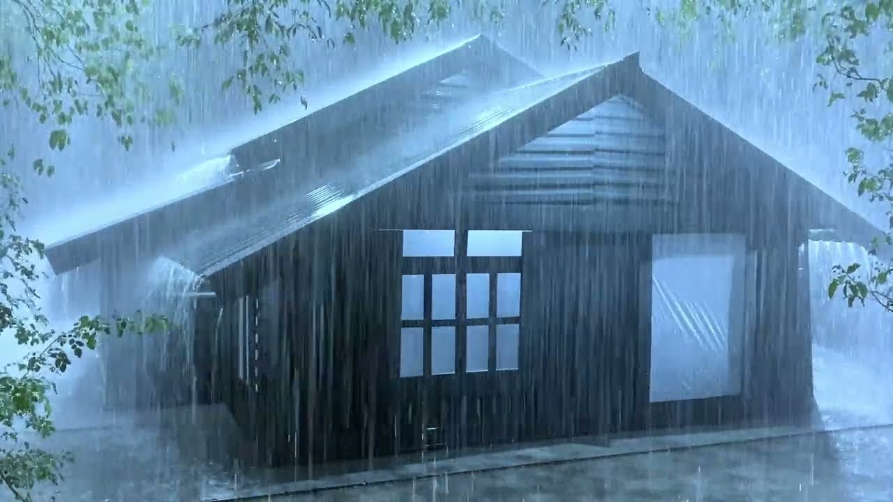 🔴 Relaxing Rain Sounds on Tin Roof for Deep Sleep, Rain Sounds for Sleeping, Heavy Rain and Thunder