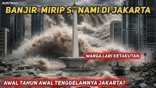 TAHUN BARU DI JAKARTA TIBA TIBA MENCEKAM ! GELOMBANG TINGGI BAK TSUNAMI SAPU BERSIH SUDUT KOTA..