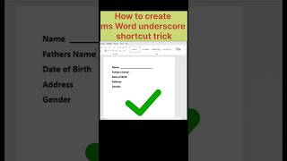 How to create Ms Word underscore shortcut trick #shorts #shortcutkeys #short #mswordshortcuts #excel