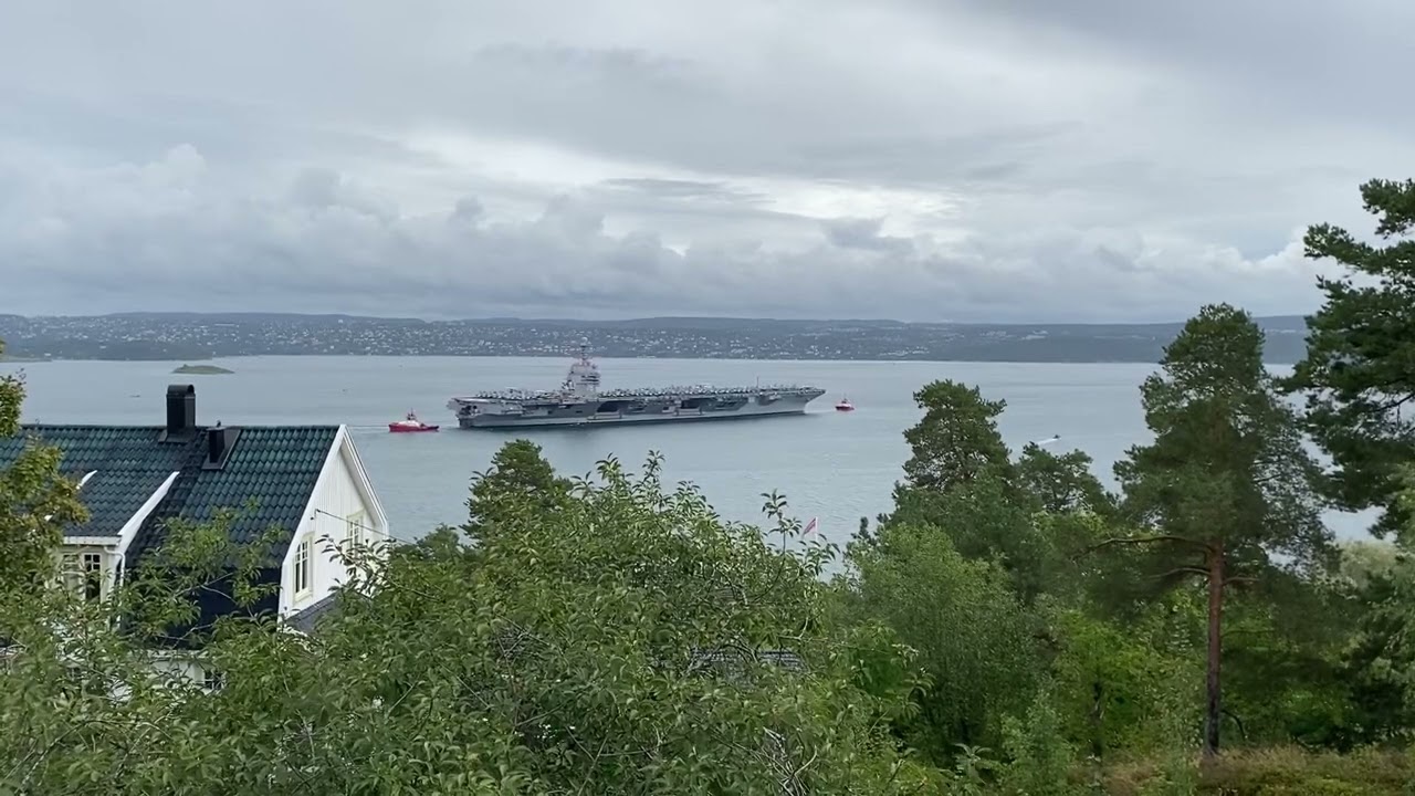 American USS Gerald R. Ford visit Bunnefjorden outside Oslo Norway