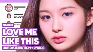 [Updated] NMIXX - Love Me Like This (Line Distribution with Lyrics)
