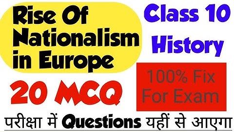 Class 10 History Chapter 1 The Rise of nationalism in Europe Mcq | Cbse Board 2022 Sst Important Mcq