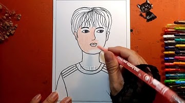Kcart3 | Vẽ Chân Dung bạn trai | Vẽ chân dung bạn em | Vẽ chân dung tự họa | Simple portrait drawing