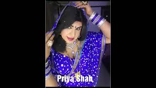 Male To Female Makeover In Blue Satin Saree