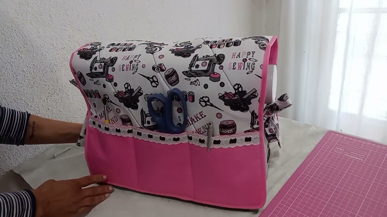 Como fazer capa para máquina de costura com bolsos organizadores