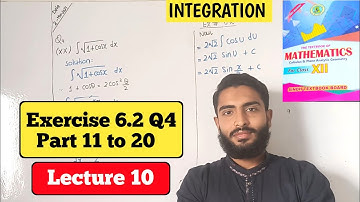 Exercise 6.2 Q4 Part 11 to 20 | Unit 6 Integration | Class 12 New Mathematics Book Sindh Board