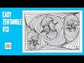 3D x 3 illusion Spiral Zentangle #13: easy, relaxing and satisfying