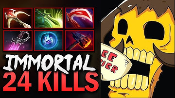 Clinkz Gameplay with 24 Kills and Butterfly - Dota 7.39