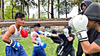 Asian Boxer vs Two Street Fighter BOXING MATCH