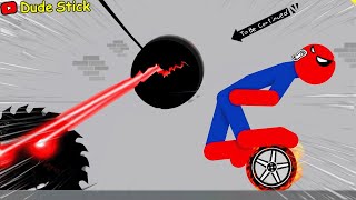 8 Min Best Falls | Stickman Dismounting Funny Moments | Dude Stick