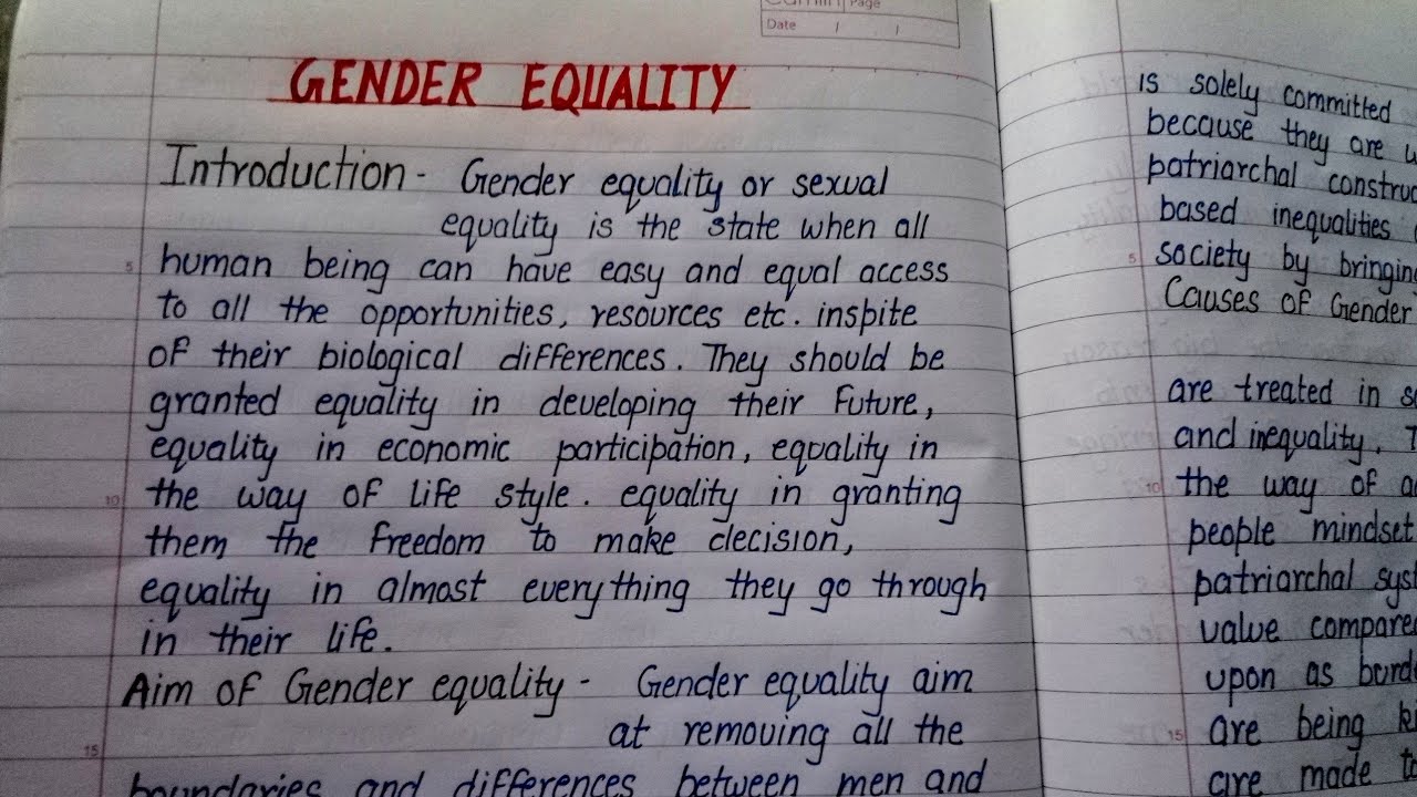 gender equality essay vedantu