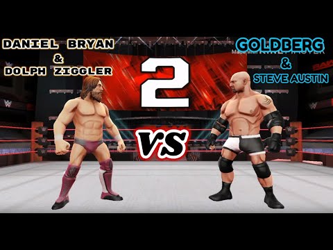 DANIEL BRYAN \u0026 DOLPH ZIGGLER VS GOLDBERG \u0026 STEVE AUSTIN