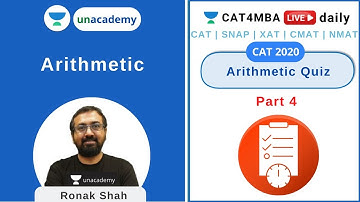 Arithmetic Quiz - 4 | Arithmetic | Quantitative Ability | CAT4MBA | Ronak Shah