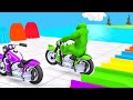 long slide game with elephant gorilla buffalo hippopotamus tiger - 3d animal game - funny 3d animals