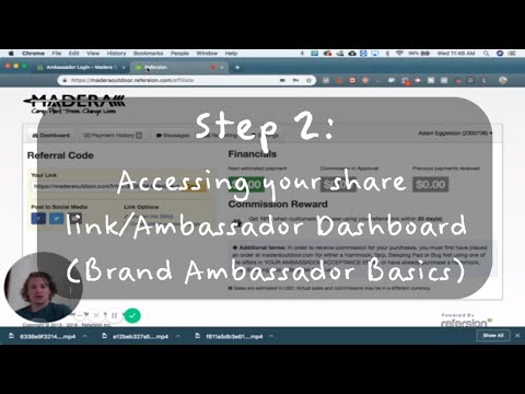 Step 2: Accessing your share link/Ambassador Dashboard | Madera Brand Ambassador Basics