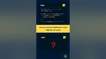 Remove Duplicates from an Array in ONE Line! | JavaScript Trick #viralshorts  #shorts  #javascript