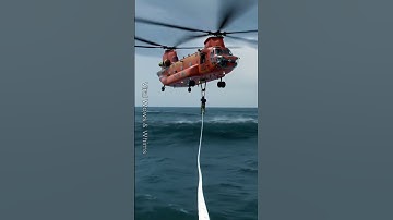 Tsunami Approaching—Helicopter Rushes to Save Man at Sea! #Shorts #Rescue #viralvideo