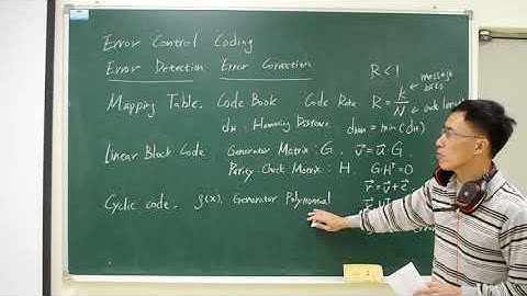 錯誤控制編碼, (1) 簡介      Error Control Coding, Introduction