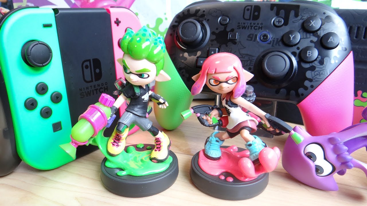 Switch ジョイコン ネオングリーン×ネオンピンク スプラトゥーンカラー