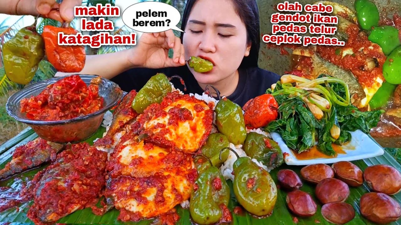 NGABELEDAG KHAS SUNDA ⁉️ SAMBAL CABE GENDOT IKAN ASIN PEDA TELUR CEPLOK LALAPAN JENGKOL MENTAH