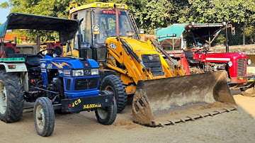 Jcb 3dx Xpert Backhoe Loader Loading Tractor Stuck in Mud | Mahindra 475 Di |Massey & Eicher Tractor