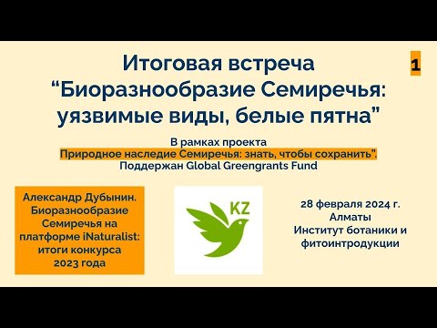 "Биоразнообразие Семиречья" на платформе iNaturalist: итоги конкурса 2023 года. Александр Дубынин