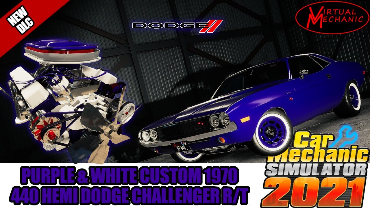 Purple & White Custom 1970 440 Hemi Dodge Challenger R/T - Car