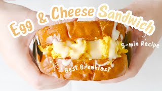 BEST Breakfast Sandwich! 5-min Korean Egg & Cheese Toast Recipe 韓式蛋芝士三文治做法
