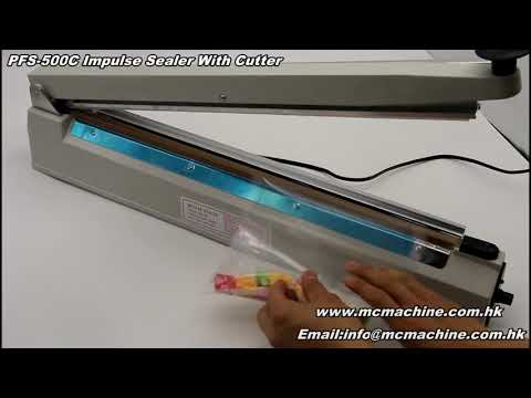 Запайщик пакетов с отрезным ножом PFS-300I 30см, видео 1