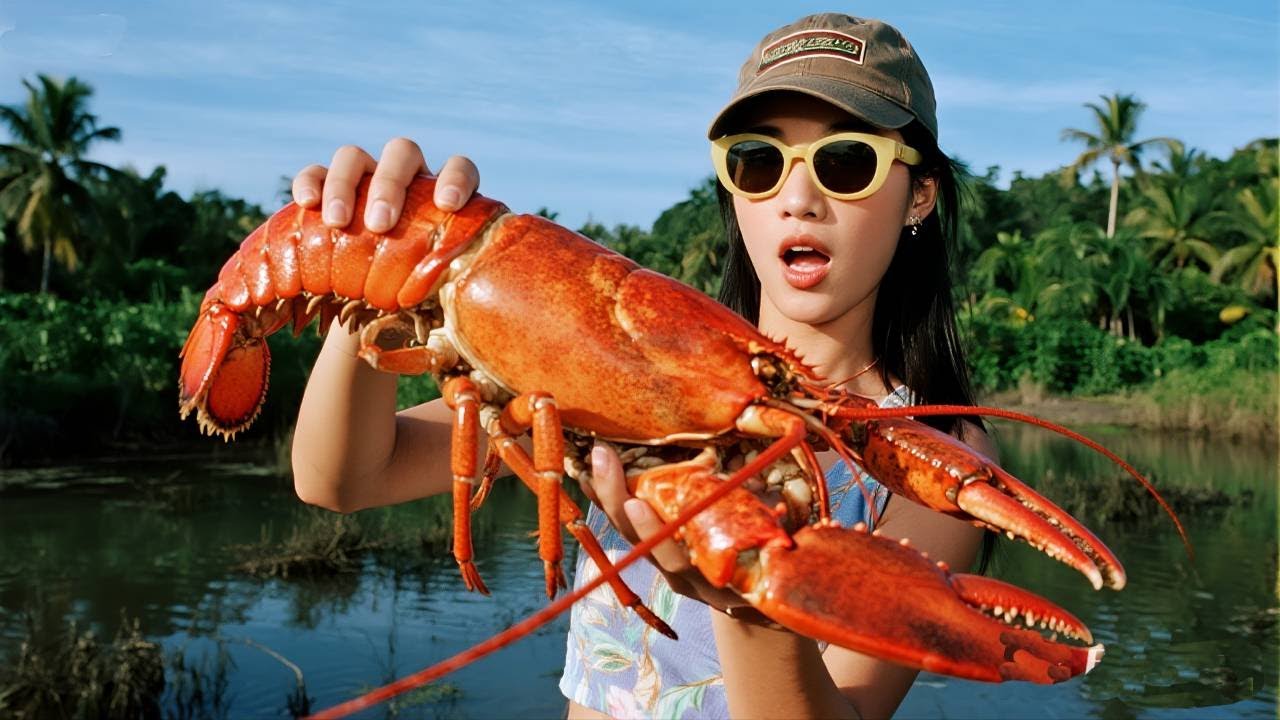 澳洲‘巨型龙虾’泛滥，中国夫妻带锅直飞！清蒸蒜蓉香哭了！ #钓鱼 #户外 #fishing