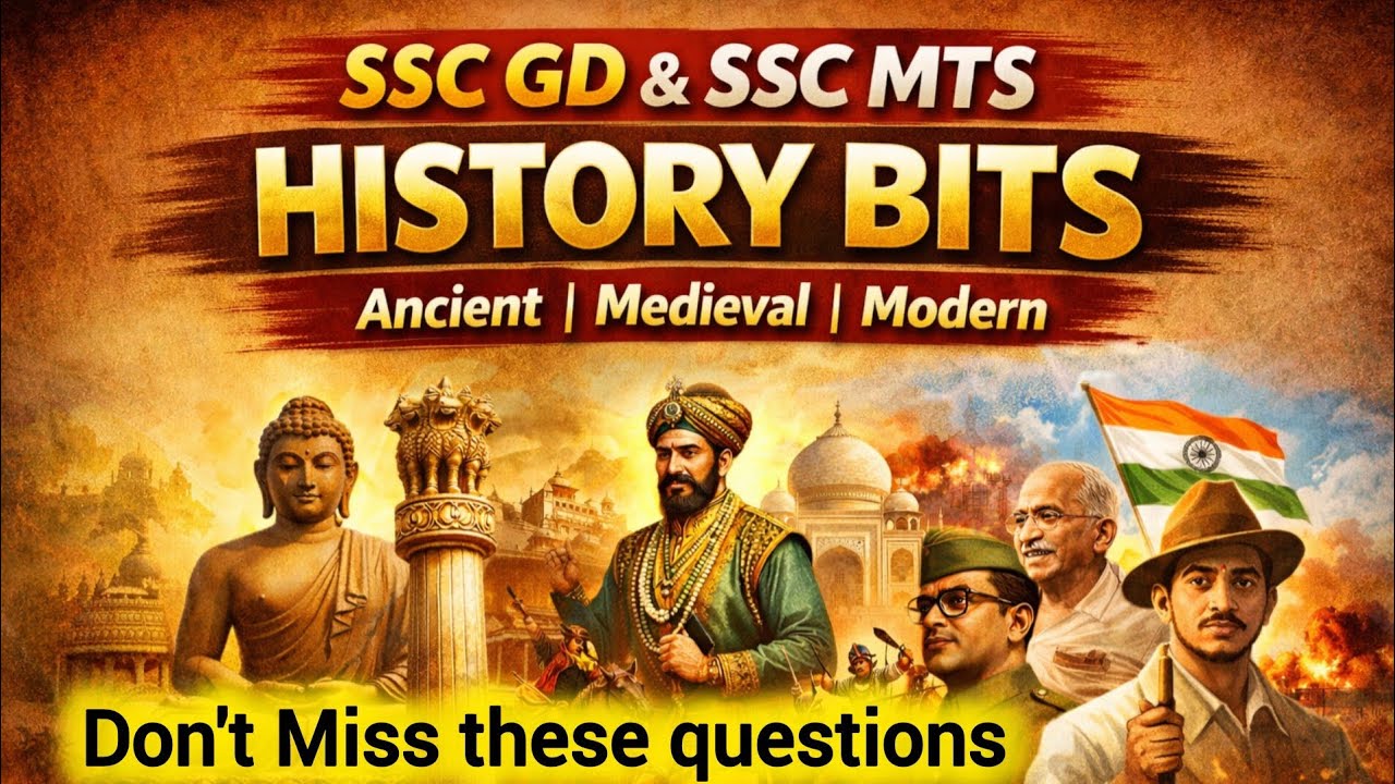 SSC GD & SSC MTS 2026 exam History bits | Mos important questions - YouTube
