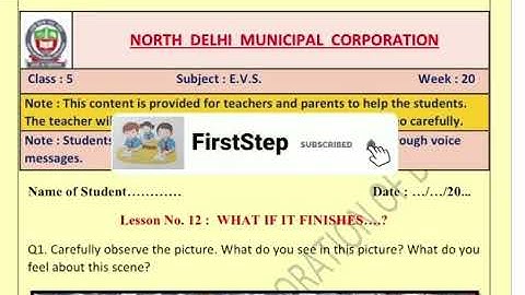 class 5 EVS | What if it Finishes | week 20 | FirstStep | worksheet Solution
