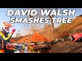 David walsh smashes down tree at finke