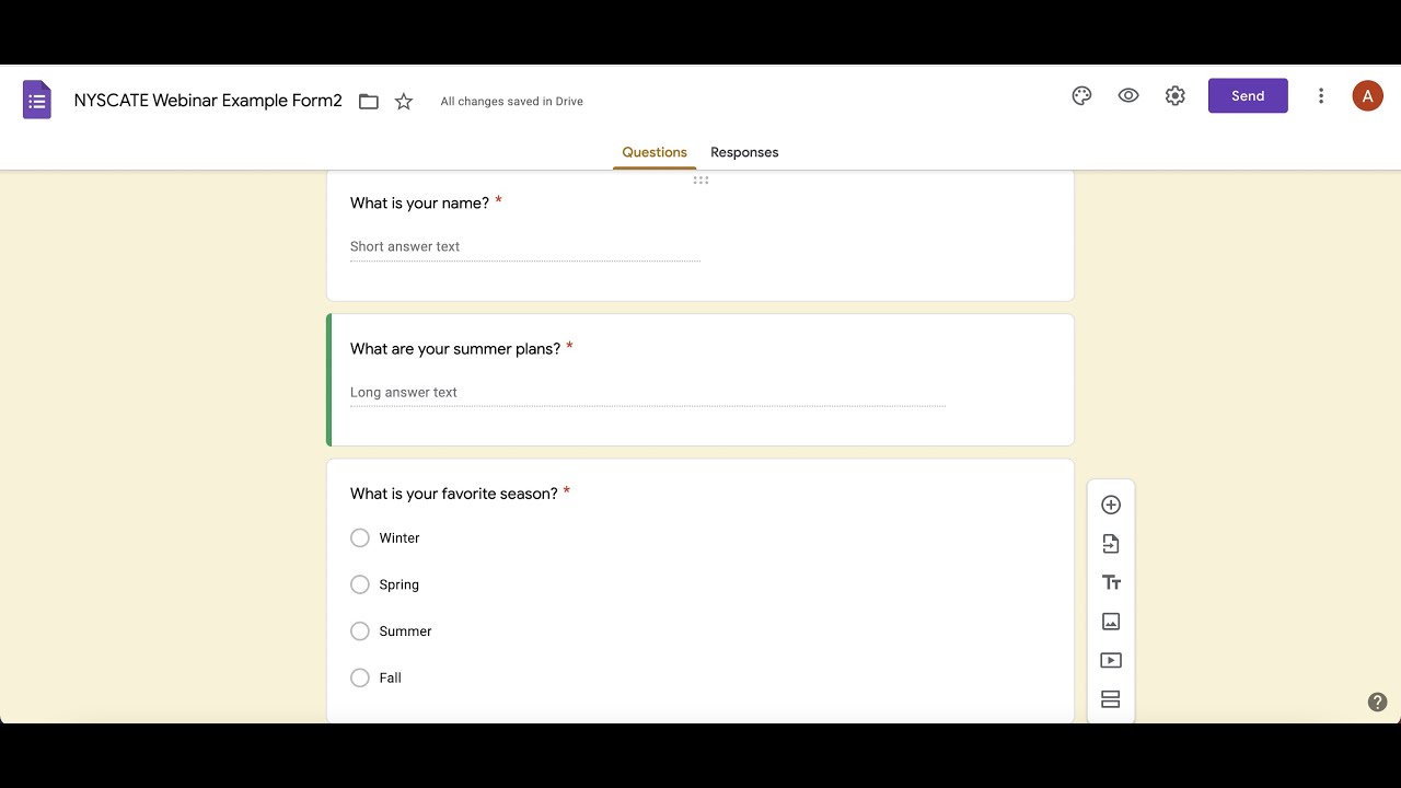 Google Forms: Create a question and understand the question types - YouTube