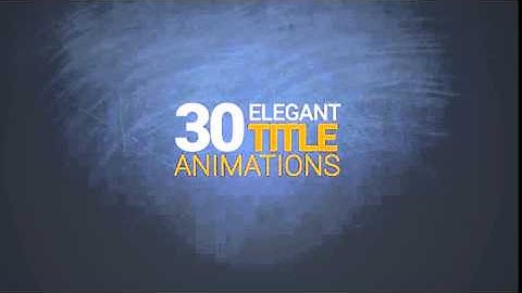 30 Elegant Title Animations After Effects Template