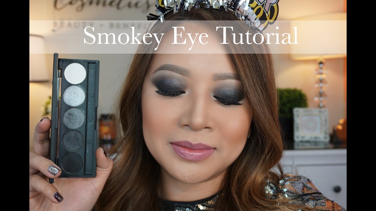 Tutorial | Grey & Black Smokey Eye with Pink Lips | NYE Look